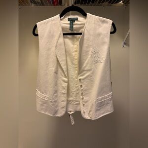 NWT Ralph Lauren White Denim Vest